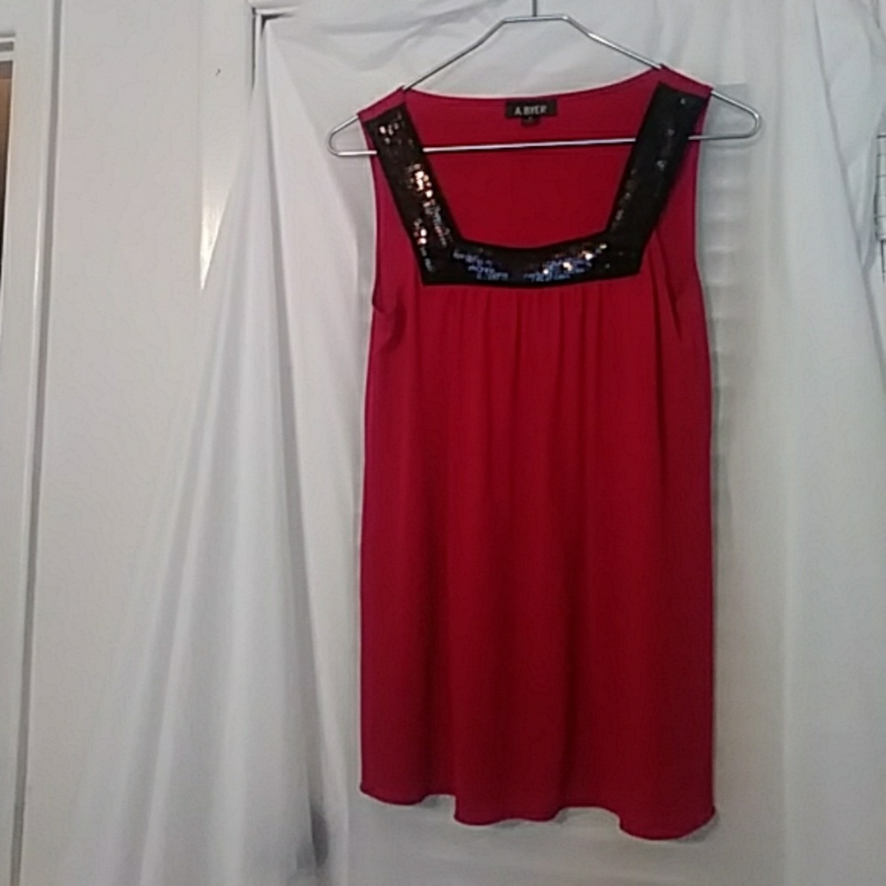 Red strap blouse